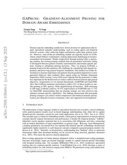 GAPrune: Gradient-Alignment Pruning for Domain-Aware Embeddings