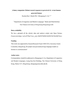 A funny companion: Distinct neural responses to perceived AI- versus human-generated humor