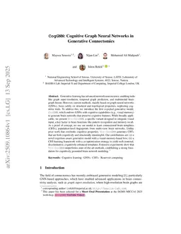 CogGNN: Cognitive Graph Neural Networks in Generative Connectomics