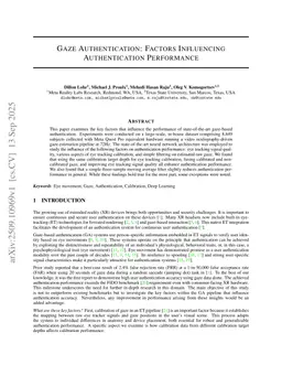 Gaze Authentication: Factors Influencing Authentication Performance