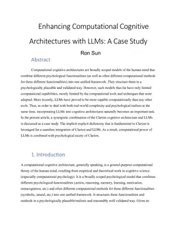 Enhancing Computational Cognitive Architectures with LLMs: A Case Study