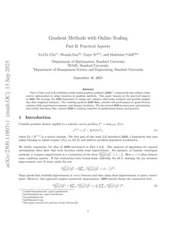 Gradient Methods with Online Scaling Part II. Practical Aspects