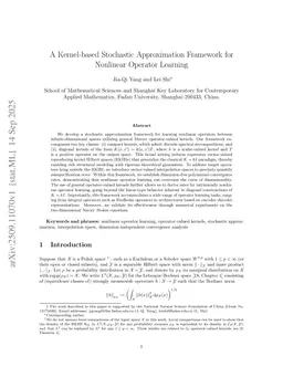 A Kernel-based Stochastic Approximation Framework for Nonlinear Operator Learning