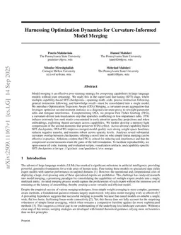 Harnessing Optimization Dynamics for Curvature-Informed Model Merging