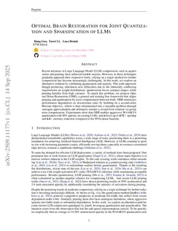 Optimal Brain Restoration for Joint Quantization and Sparsification of LLMs