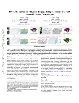 SPHERE: Semantic-PHysical Engaged REpresentation for 3D Semantic Scene Completion