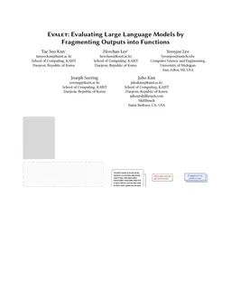 Evalet: Evaluating Large Language Models by Fragmenting Outputs into Functions