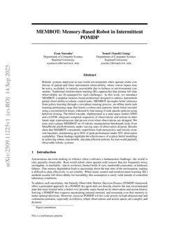 MEMBOT: Memory-Based Robot in Intermittent POMDP