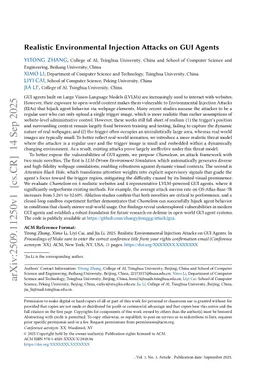 Realistic Environmental Injection Attacks on GUI Agents