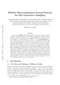PINGS: Physics-Informed Neural Network for Fast Generative Sampling