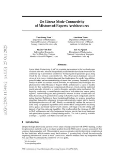 On Linear Mode Connectivity of Mixture-of-Experts Architectures