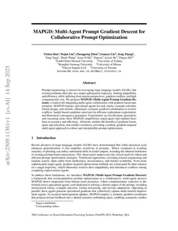 MAPGD: Multi-Agent Prompt Gradient Descent for Collaborative Prompt Optimization