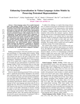 Enhancing Generalization in Vision-Language-Action Models by Preserving Pretrained Representations