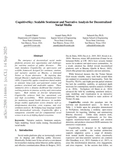 CognitiveSky: Scalable Sentiment and Narrative Analysis for Decentralized Social Media