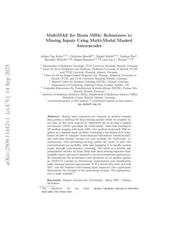 MultiMAE for Brain MRIs: Robustness to Missing Inputs Using Multi-Modal Masked Autoencoder