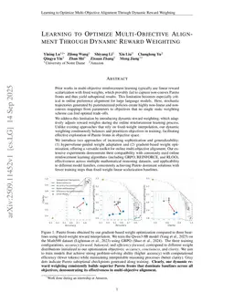 Learning to Optimize Multi-Objective Alignment Through Dynamic Reward Weighting