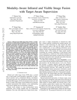 Modality-Aware Infrared and Visible Image Fusion with Target-Aware Supervision