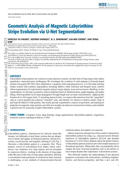 Geometric Analysis of Magnetic Labyrinthine Stripe Evolution via U-Net Segmentation