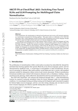 AKCIT-FN at CheckThat! 2025: Switching Fine-Tuned SLMs and LLM Prompting for Multilingual Claim Normalization