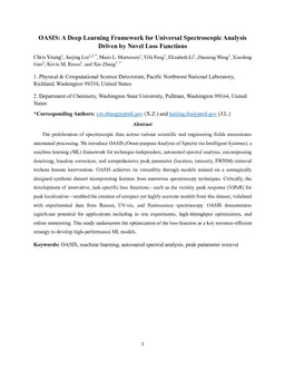 OASIS: A Deep Learning Framework for Universal Spectroscopic Analysis Driven by Novel Loss Functions