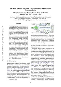 Decoding in Latent Spaces for Efficient Inference in LLM-based Recommendation