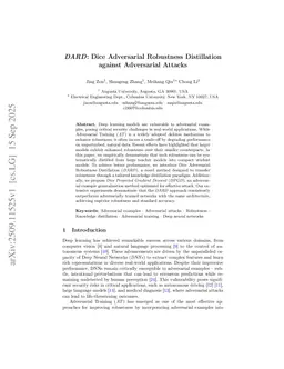 DARD: Dice Adversarial Robustness Distillation against Adversarial Attacks