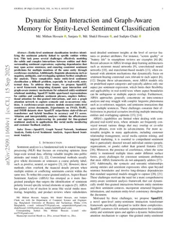 Dynamic Span Interaction and Graph-Aware Memory for Entity-Level Sentiment Classification