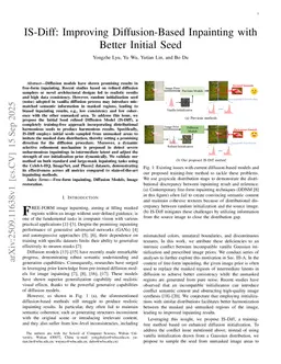 IS-Diff: Improving Diffusion-Based Inpainting with Better Initial Seed