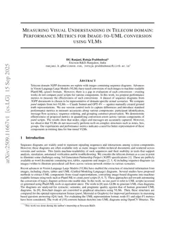 Measuring Visual Understanding in Telecom domain: Performance Metrics for Image-to-UML conversion using VLMs