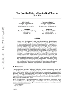 The Quest for Universal Master Key Filters in DS-CNNs