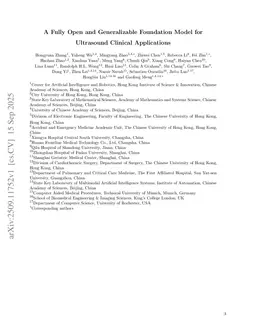 A Fully Open and Generalizable Foundation Model for Ultrasound Clinical Applications