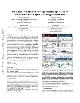 FineQuest: Adaptive Knowledge-Assisted Sports Video Understanding via Agent-of-Thoughts Reasoning