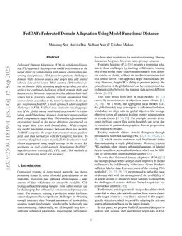 FedDAF: Federated Domain Adaptation Using Model Functional Distance