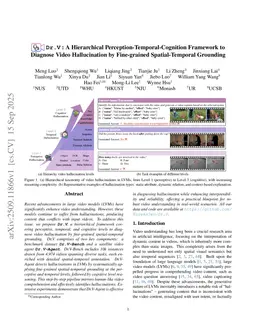 Dr.V: A Hierarchical Perception-Temporal-Cognition Framework to Diagnose Video Hallucination by Fine-grained Spatial-Temporal Grounding