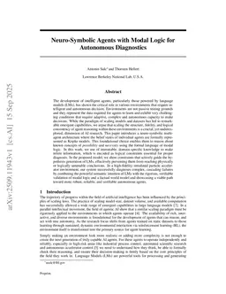 Agentic System with Modal Logic for Autonomous Diagnostics
