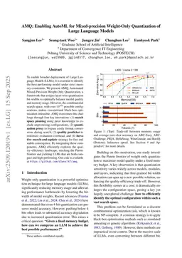 AMQ: Enabling AutoML for Mixed-precision Weight-Only Quantization of Large Language Models