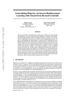 Generalizing Behavior via Inverse Reinforcement Learning with Closed-Form Reward Centroids