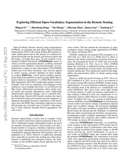 Exploring Efficient Open-Vocabulary Segmentation in the Remote Sensing