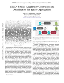 LEGO: Spatial Accelerator Generation and Optimization for Tensor Applications