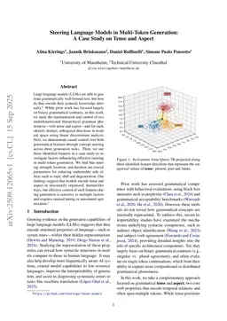 Steering Language Models in Multi-Token Generation: A Case Study on Tense and Aspect