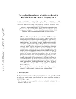 End-to-End Learning of Multi-Organ Implicit Surfaces from 3D Medical Imaging Data