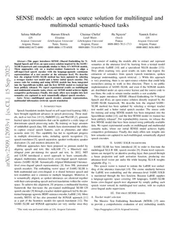 SENSE models: an open source solution for multilingual and multimodal semantic-based tasks