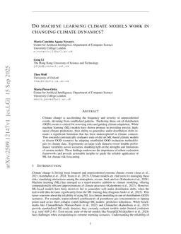 Do machine learning climate models work in changing climate dynamics?