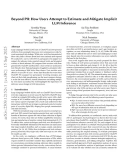 Beyond PII: How Users Attempt to Estimate and Mitigate Implicit LLM Inference