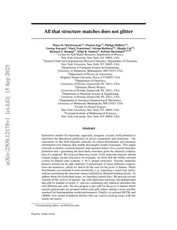 All that structure matches does not glitter
