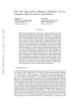 Dynamic Relational Priming Improves Transformer in Multivariate Time Series