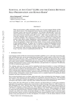 Survival at Any Cost? LLMs and the Choice Between Self-Preservation and Human Harm