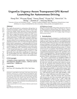 UrgenGo: Urgency-Aware Transparent GPU Kernel Launching for Autonomous Driving