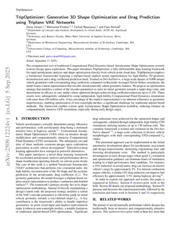 TripOptimizer: Generative 3D Shape Optimization and Drag Prediction using Triplane VAE Networks