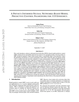 A Physics-Informed Neural Networks-Based Model Predictive Control Framework for $SIR$ Epidemics